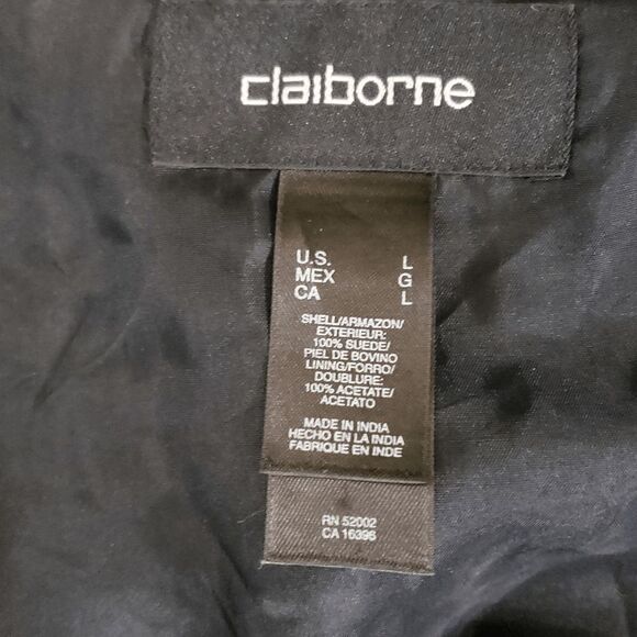 Liz Claiborne Women's Genuine Suede Shacket Shirt Jacket Button Down Blue Size L - Picture 2 of 8